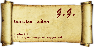 Gerster Gábor névjegykártya
